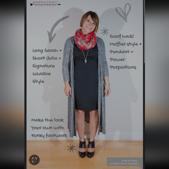 NWT Lularoe Sarah Long Layering White & Black Print Cardigan Size M - Picture 4 of 7